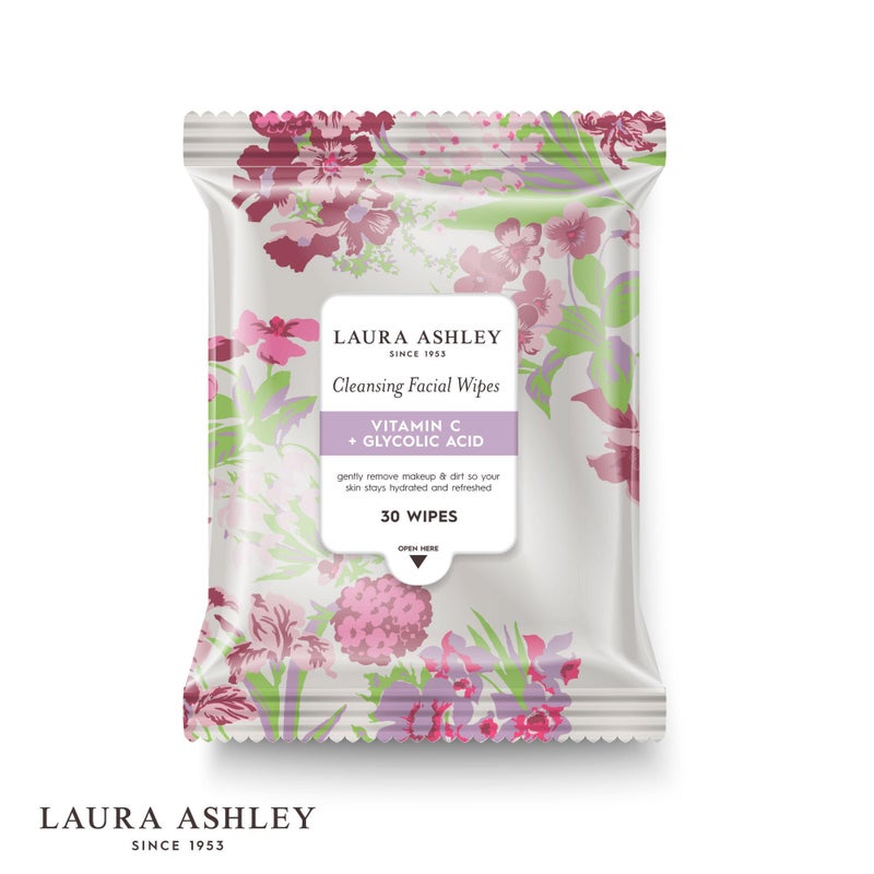 Laura Ashley 4 Pack Face Wipes for Women - Cleansing Makeup Remover Wipes with Vitamin C, Retinol, Hyaluronic Acid - 120 Pcs - Image 3