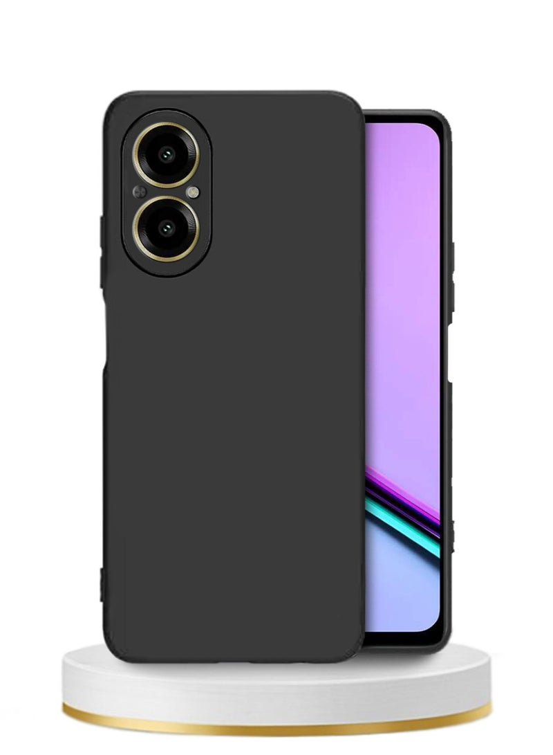 Techie Stylish TPU Silicone Back Cover Case for Realme C67– Slim Fit Design, Smooth and Soft – Black - Image 1
