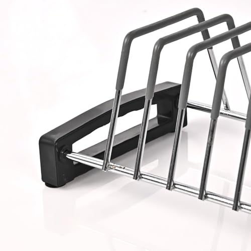 LIFE TIME Stainless Steel Countertop Thali Rack|Dish Rack|Tiered Shelf| Plate Stand|Dish Stand|Lid Holder Utensil Rack for Kitchen-11 Sections|with Anti-Rust Nano Coating (14 Sections Saucer Insert) - Image 3