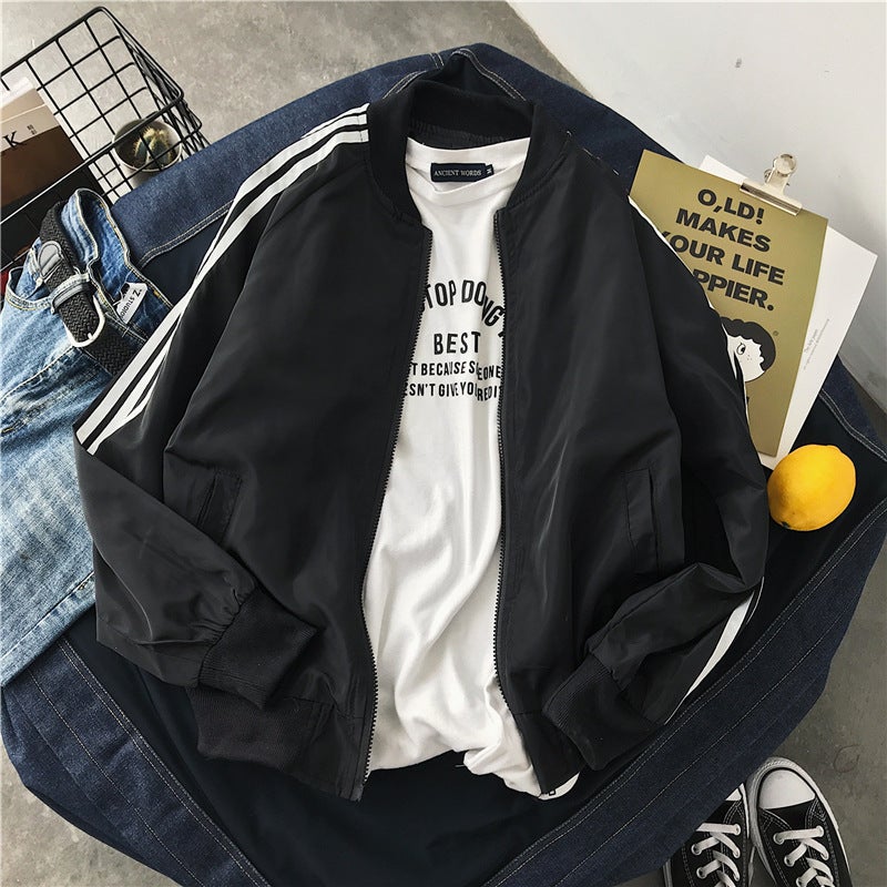 جاكيتات رقيقة للربيع والخريف للرجال، جاكيتات عصرية على الطراز الكوري للطلاب الذكور، جاكيتات فضفاضة غير رسمية، ملابس رياضية للرجال - Image 1