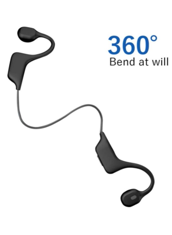 Wireless Bone Conduction Headphones, Open Ear Sports Bluetooth Headset with Reflective Strips, Built-in Mic and IPX6 Waterproof Certified for Workouts, Night Running and Cycling, etc., Black  - Image 5