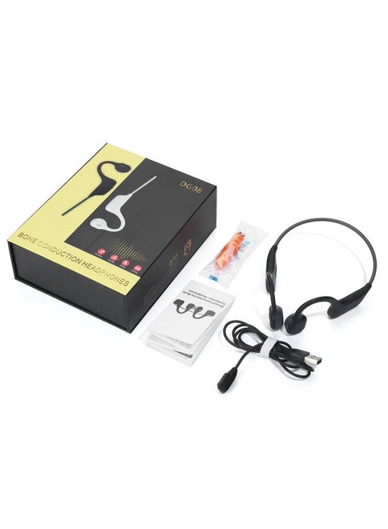 Wireless Bone Conduction Headphones, Open Ear Sports Bluetooth Headset with Reflective Strips, Built-in Mic and IPX6 Waterproof Certified for Workouts, Night Running and Cycling, etc., Black  - Image 1