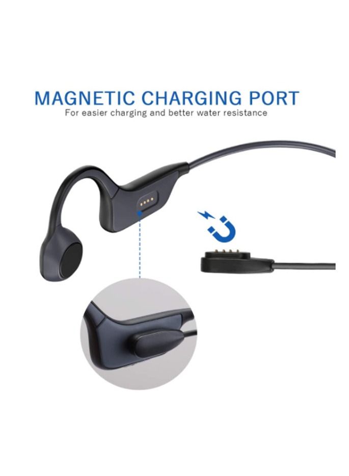 Wireless Bone Conduction Headphones, Open Ear Sports Bluetooth Headset with Reflective Strips, Built-in Mic and IPX6 Waterproof Certified for Workouts, Night Running and Cycling, etc., Black  - Image 4