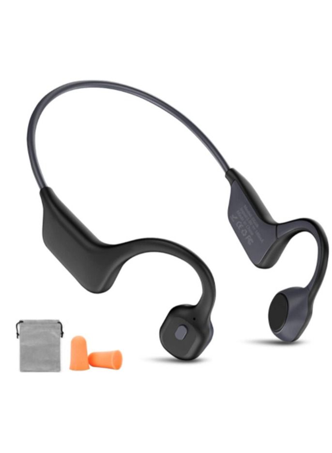 Wireless Bone Conduction Headphones, Open Ear Sports Bluetooth Headset with Reflective Strips, Built-in Mic and IPX6 Waterproof Certified for Workouts, Night Running and Cycling, etc., Black  - Image 2