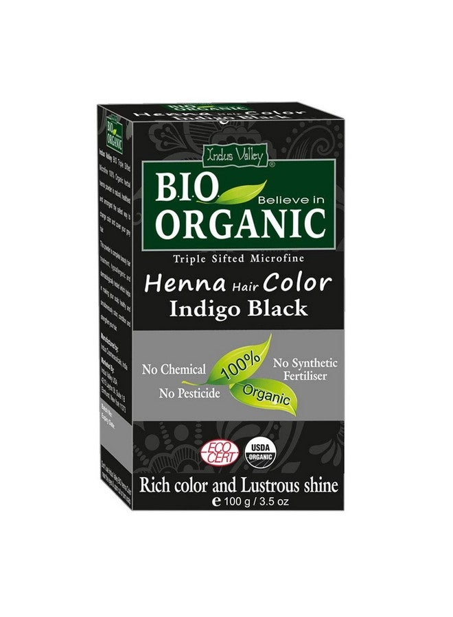 Indus Valley Bio Organic Natural Henna Hair Color Indigo Black 100gm| 100% Gray Hair Coverage And Long Lasting Hair Dye | Vegan and Cruelty-Free - Image 1