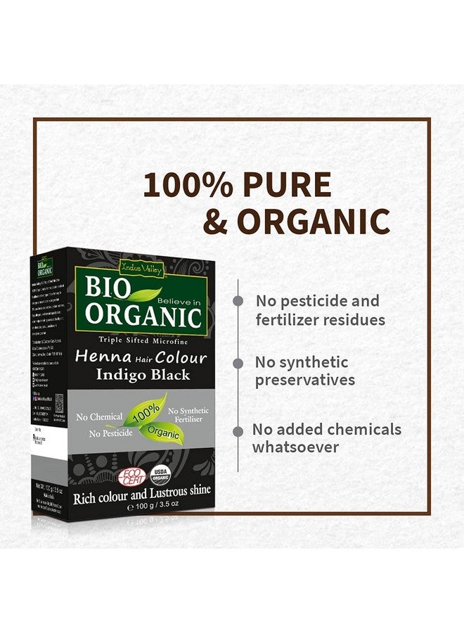 Indus Valley Bio Organic Natural Henna Hair Color Indigo Black 100gm| 100% Gray Hair Coverage And Long Lasting Hair Dye | Vegan and Cruelty-Free - Image 3