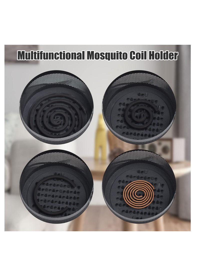 SYOSI Tech Mosquito Coil Holder Incense Coil,Exquisite Metal Burner Indoor Outdoor Long-Lasting Camping Use Portable Repellent 6.2 Inches Diameter(Black)  - Image 3