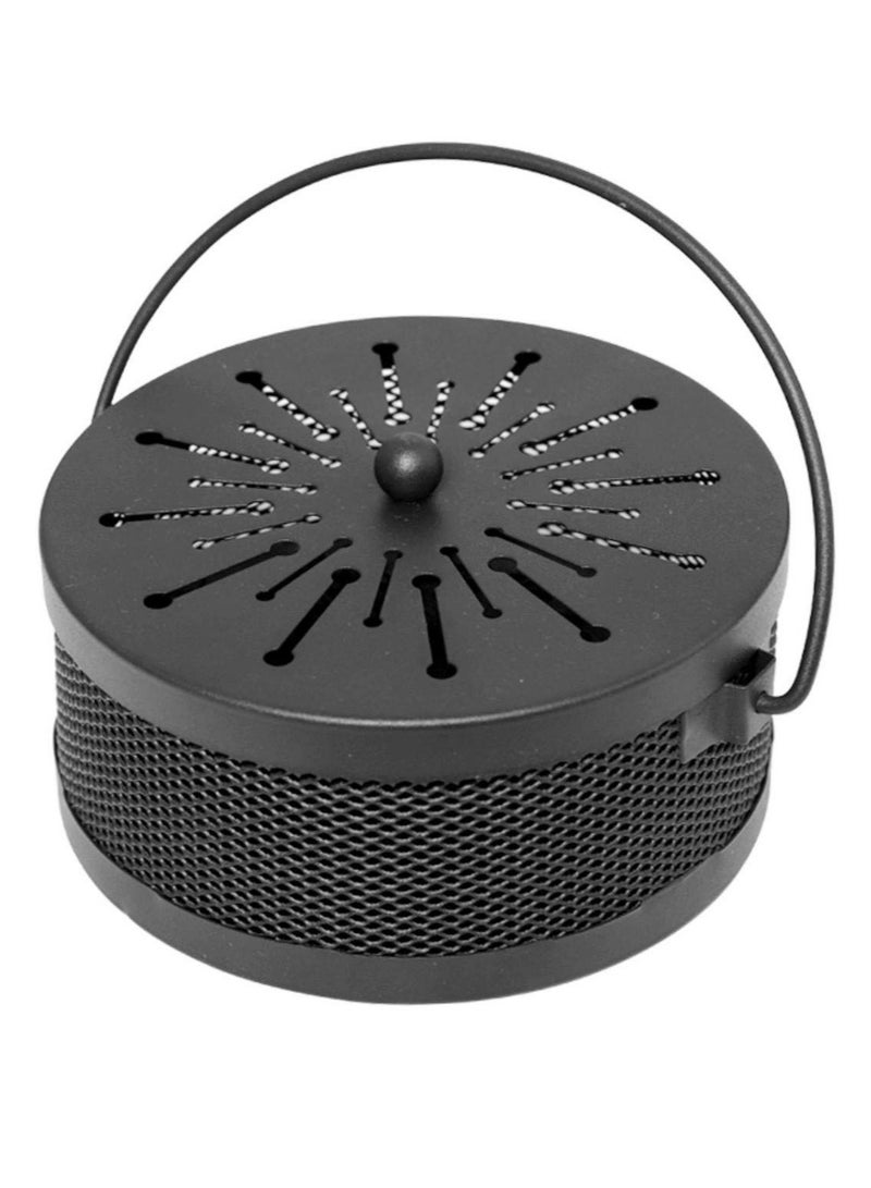 SYOSI Tech Mosquito Coil Holder Incense Coil,Exquisite Metal Burner Indoor Outdoor Long-Lasting Camping Use Portable Repellent 6.2 Inches Diameter(Black)  - Image 1