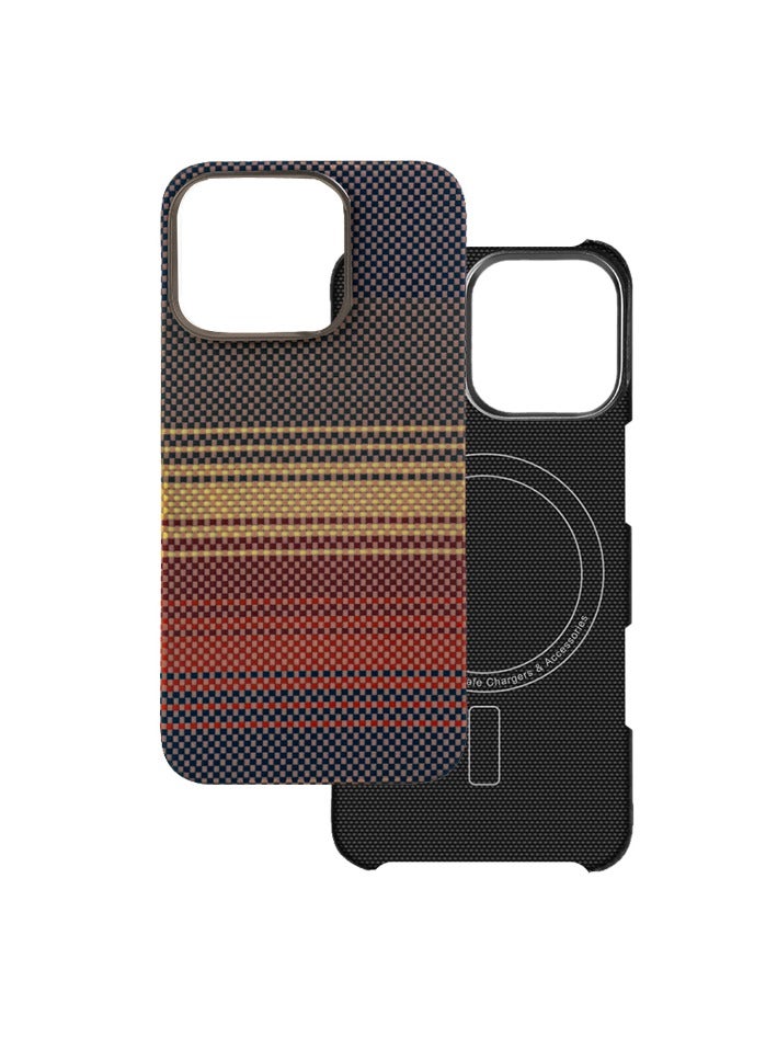 general Case for iPhone 15 Pro with MagSafe, Slim  Light Minimalist Style Protective Cover, 1500D Aramid Fiber Made, Carbon Fiber Texture, Sunset - Image 1