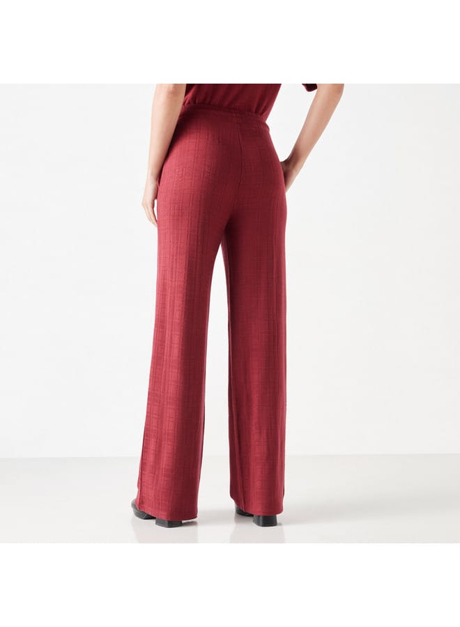 2Xtremz 2Xtremz Textured Mid-Rise Wide Leg Pants with Drawstring Closure - Image 3