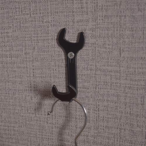 Xinally 4pcs Vintage Wrench Shape Hooks, Black Wall Hooks for Bathroom Kitchen Home or Office Use for Hanging Clothes, Hats, Towels, Clothes, Keys and Other Miscellaneous Items - Image 4