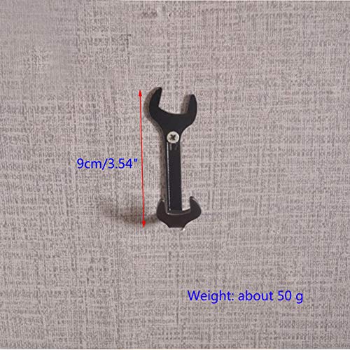 Xinally 4pcs Vintage Wrench Shape Hooks, Black Wall Hooks for Bathroom Kitchen Home or Office Use for Hanging Clothes, Hats, Towels, Clothes, Keys and Other Miscellaneous Items - Image 2
