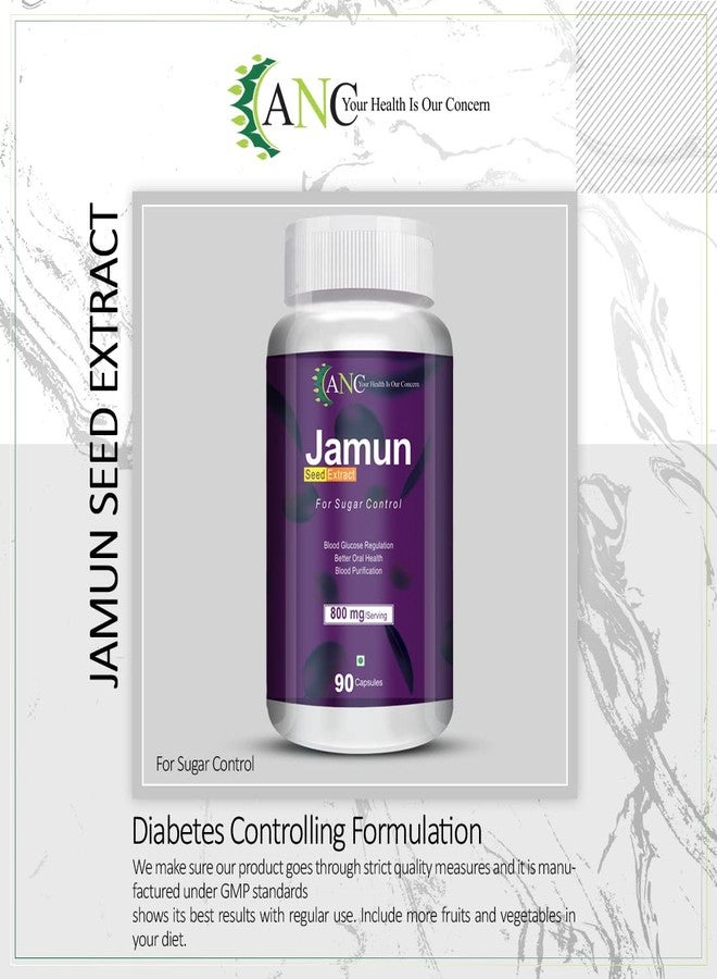 ANC Jamun Seed Extract 800mg Supports to Manage Diabetes and Blood Sugar Levels Acts as Blood Purifier and Helps in Detoxification 90 Capsules Pack of 4 - Image 5