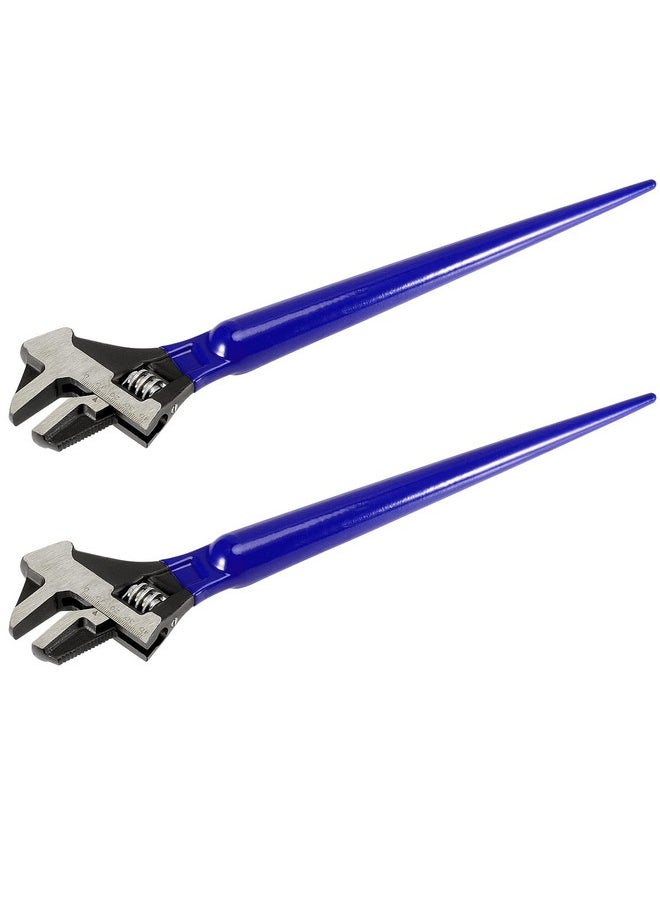 PINGEUI - PINGEUI 2 PCS 16 Inches Spud Wrench, Heavy Duty Forged Adjustable Spud Wrench, Metric Scale Marked Construction Wrench with Hammer Head and Pipe Wrench Function - Image 1