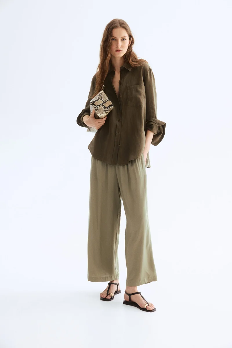 اتش اند ام Cropped pull-on trousers