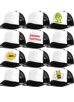 12 Pack Adjustable Sublimation Blank Hats Baseball Caps, Printing Custom Polyester Plain Mesh Trucker Hat, Suitable for Outdoor, Unisex