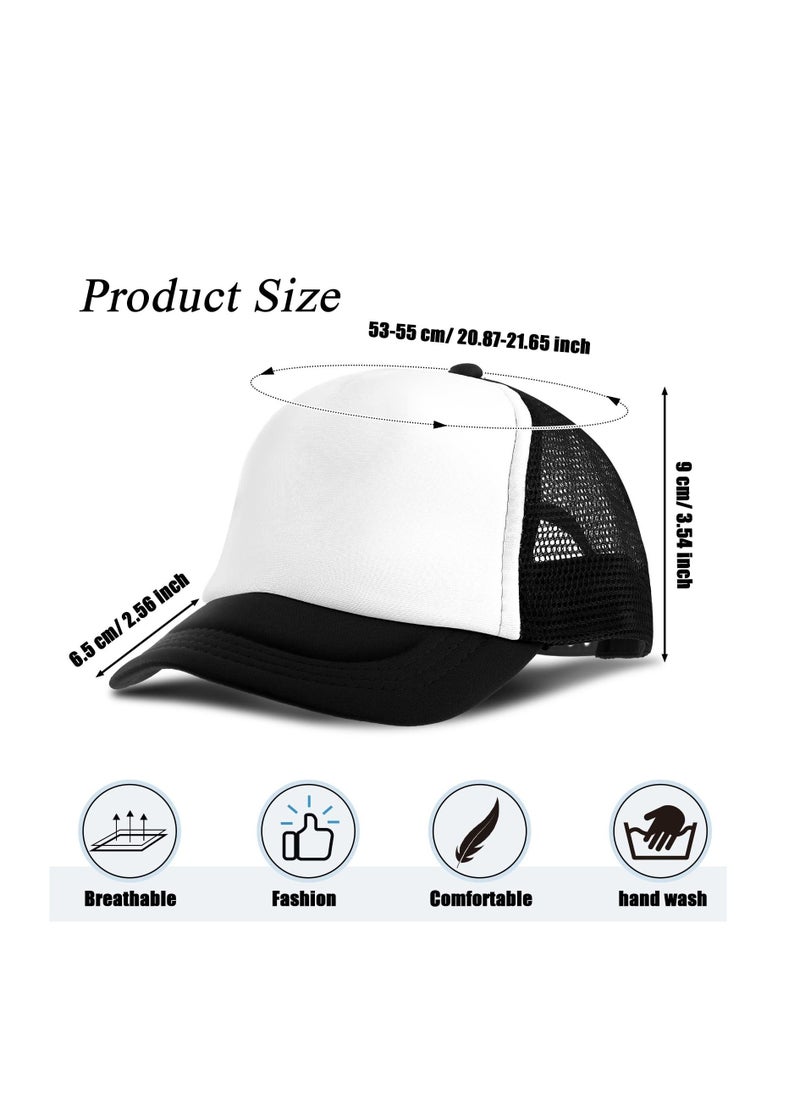 Excefore - 12 Pack Adjustable Sublimation Blank Hats Baseball Caps, Printing Custom Polyester Plain Mesh Trucker Hat, Suitable for Outdoor, Unisex - Image 1