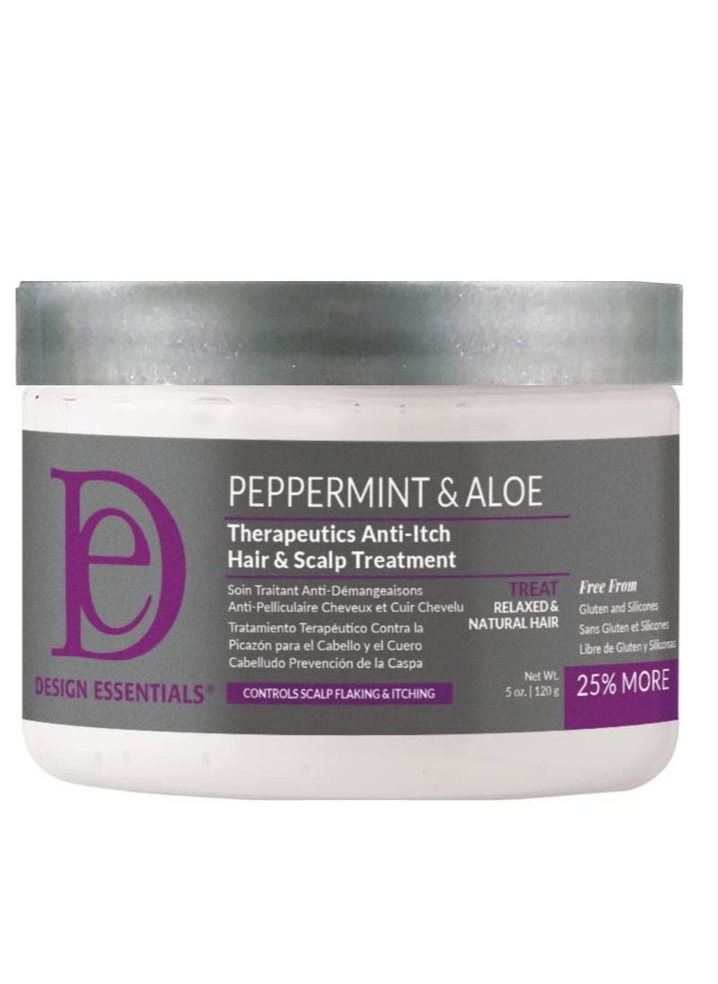 Design Essentials Design Essentials Peppermint & Aloe Therapeutics Anti-Itch Hair + Scalp Treatment Dandruff Hairgrooming, 5 Fl Oz., White  - Image 1
