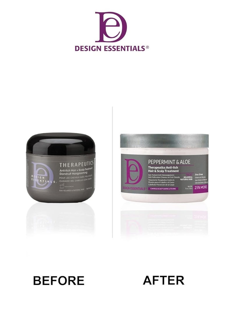 Design Essentials Design Essentials Peppermint & Aloe Therapeutics Anti-Itch Hair + Scalp Treatment Dandruff Hairgrooming, 5 Fl Oz., White  - Image 3