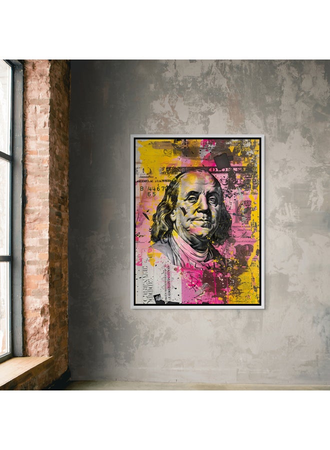 Art Decor Art Decor Framed Canvas Wall Art of Dollar Bill Pop Art Money Portrait Art Print Wall Décor for Home Office Living Room Bedroom Gifting - Image 3
