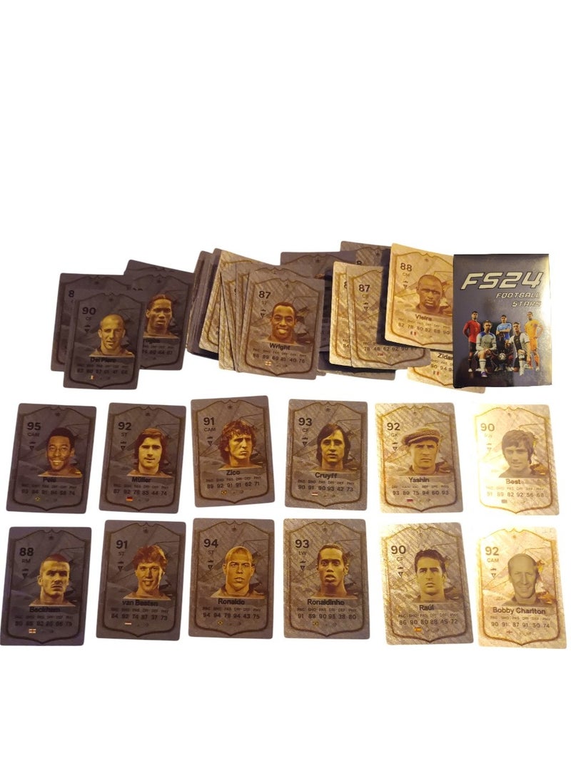 55 Piece World Football Star Card Collection Set, Black - Image 1