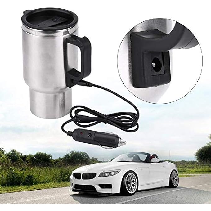 MAKINGTEC Car Kettle Boiler 450Ml Heating Travel Cup Stainless Steel Mug Coffee Cup Warmer With Dc 12V Charger - Image 3