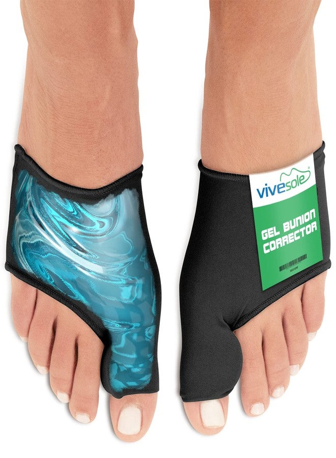 VIVEsole Gel Bunion Corrector Sleeve for Women & Men - Big Toe Separator Cushion - Fix Bunions No Surgery, All Day Relief in Shoes - Injured Foot Correction Orthopedic Protector Pad (Black, Medium) - Image 1