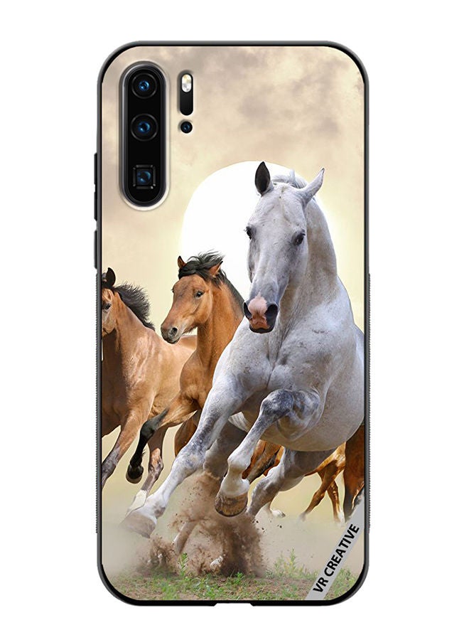 VR CREATIVE Protective Case Cover For Huawei P30 Pro Running Horses Design Multicolour - Image 1