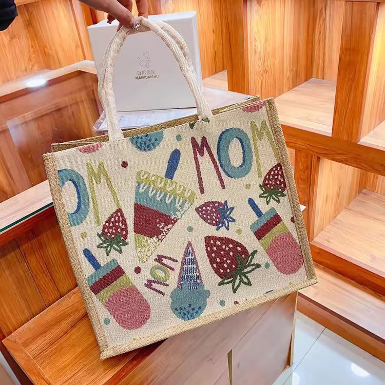 Simple Women'S Bag Large Capacity Linen Portable New Fashion Work Commuting Armpit Bag Shoulder Handbag Lightweight - Image 1