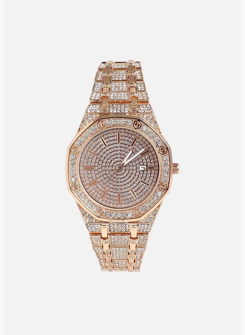 Haute Sauce Stainless Steel Strap Casual Round Analog Watch For Women