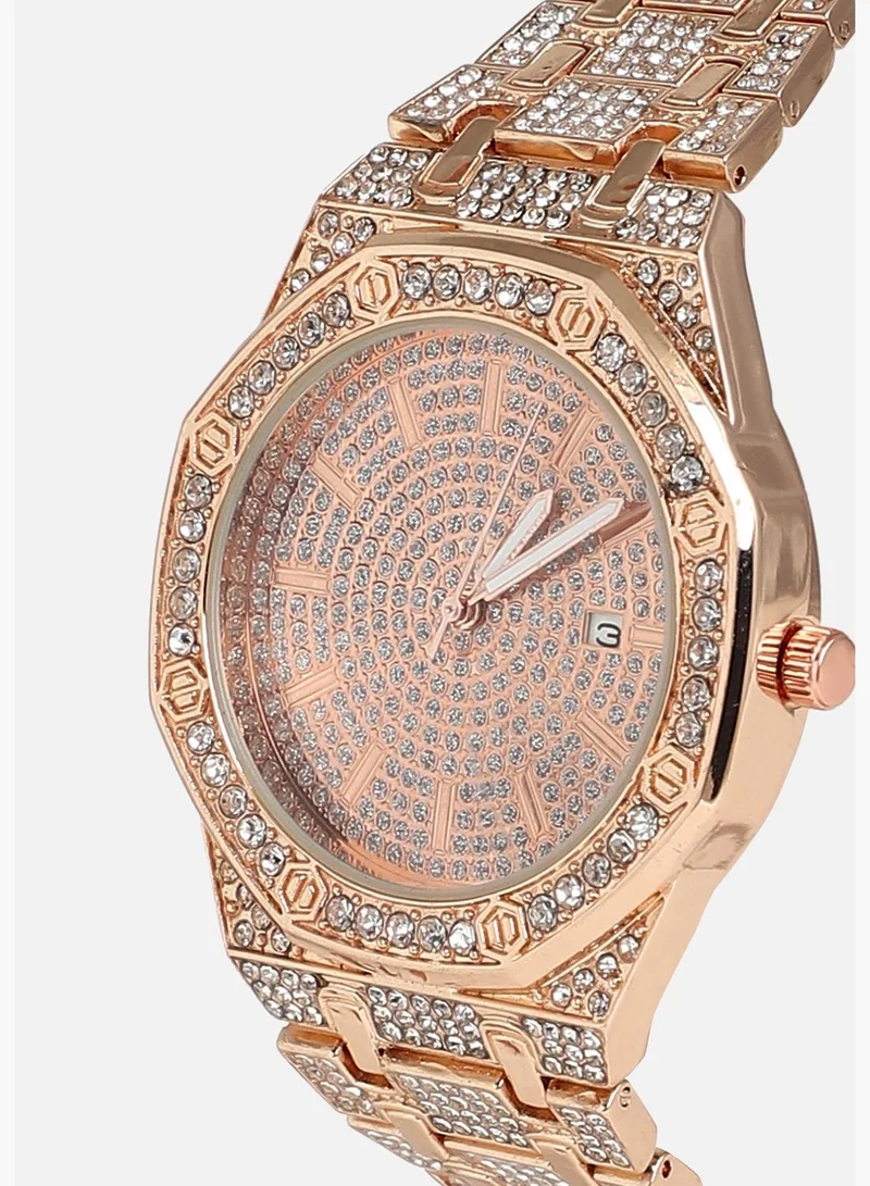 Haute Sauce Stainless Steel Strap Casual Round Analog Watch For Women