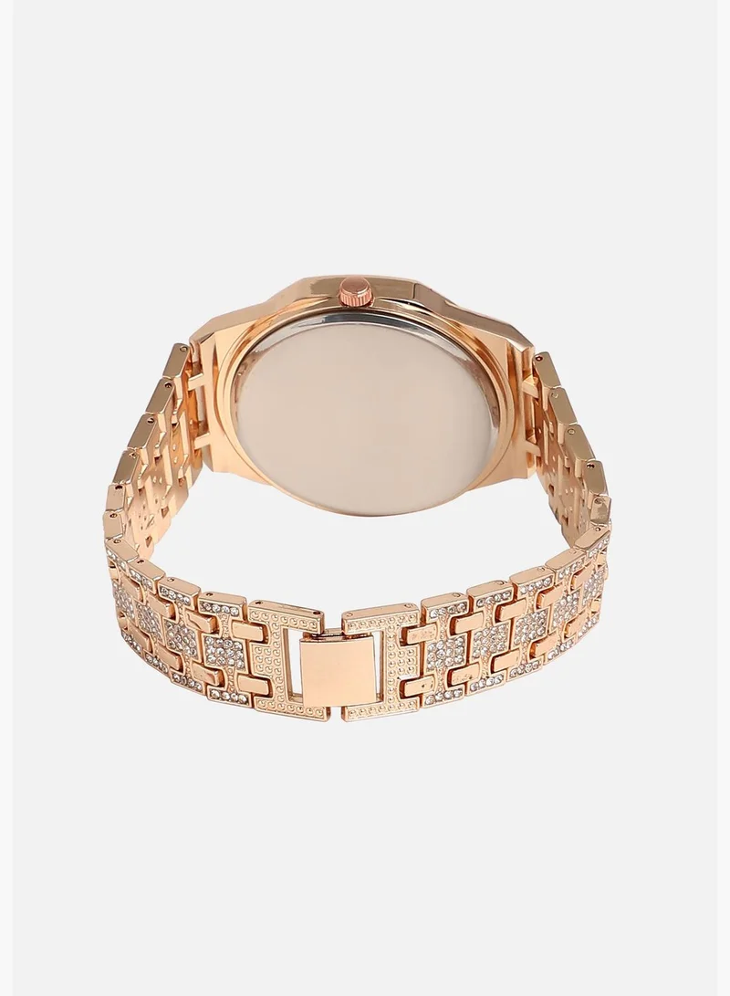 Haute Sauce Stainless Steel Strap Casual Round Analog Watch For Women
