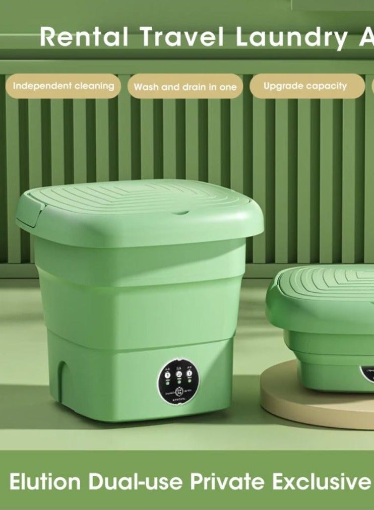 Mini Foldable Washing Machine for Baby Clothes  Underwear or Small Things, Portable Foldable Turbine Washing Machine with Drain Basket for Apartment  Camping  Travel  Gift for Friends or Family 8L - Image 2