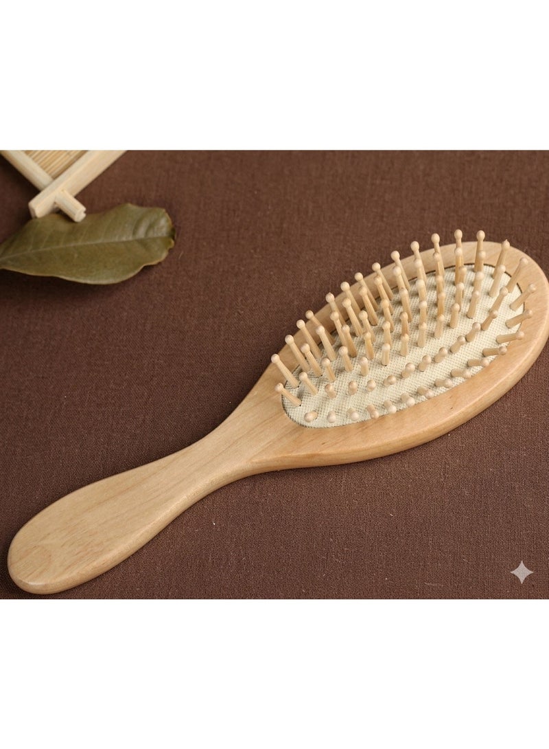 فرشاة شعر بشعيرات خشبية - تحفيز تدليك فروة الرأس لنمو الشعر، هدية مثالية لجميع انواع الشعر - Image 1