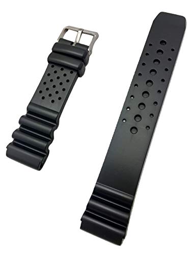 NewLife 22mm Black Rubber PVC Material Watchband | Thick, Comfortable, and Durable Replacement Wrist Watchstrap that brings to Any Watch for Men and Women - Image 2