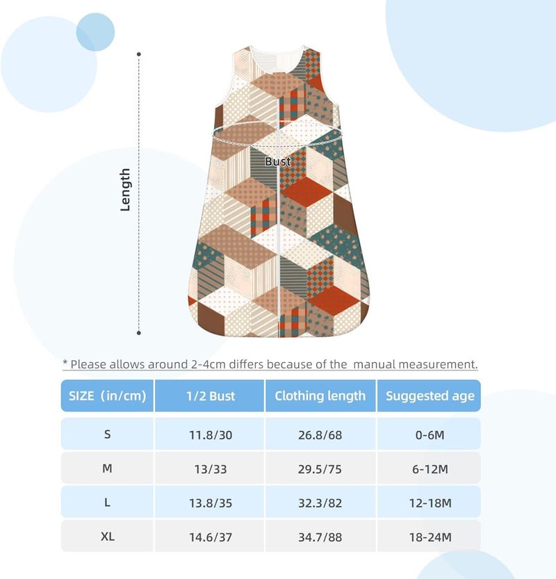 Patchwork Stars Vintage Brown Green Baby Wearable Blanket Infant Boys Girls Sleeping Bags for Newborn Small - Image 5