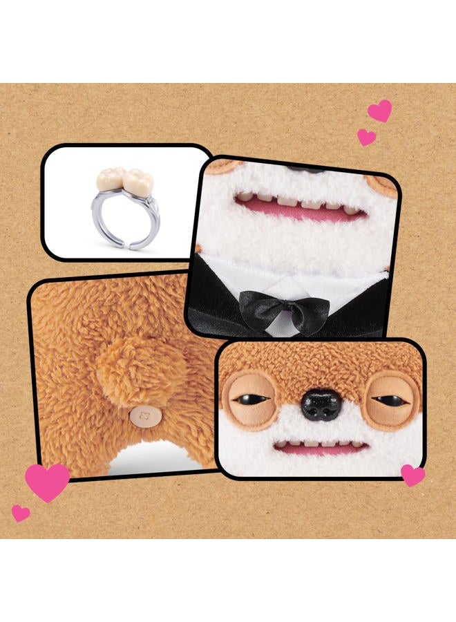 Fuggler دمى زورو زفاف فاج 22 سم - مجموعة من 2 - ألعاب قماشية مضحكة قبيحة مع أسنان تشبه الإنسان وحلقة أسنان، ألعاب قماشية قابلة للجمع للأطفال، المراهقين، والبالغين المعجبين - Image 4