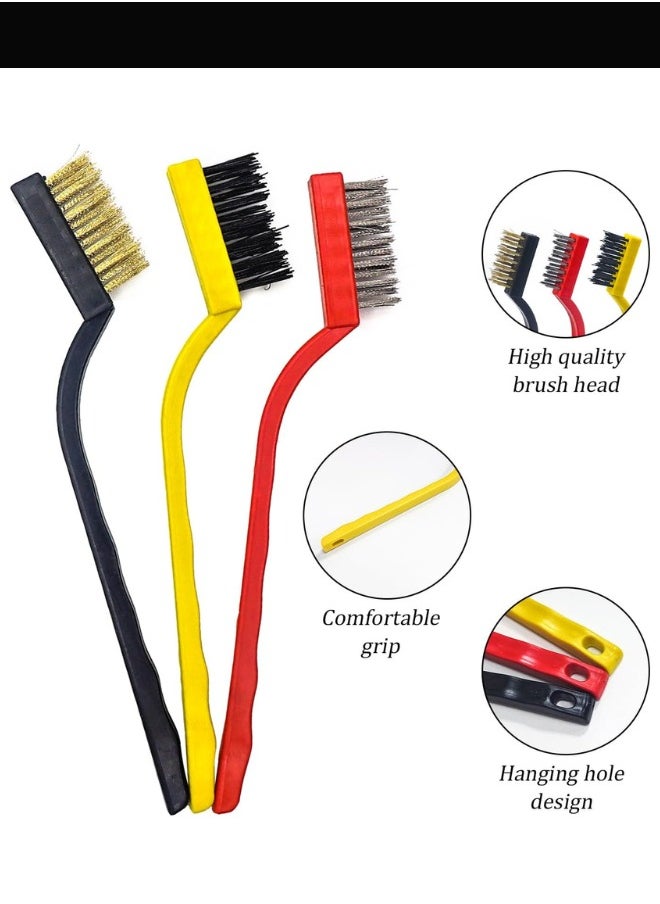 ATRI Oven Cleaning Brush, Set of Three Home Gas Stove Cleaning Brushes Made of Brass, Nylon and Stainless Steel  - Image 3
