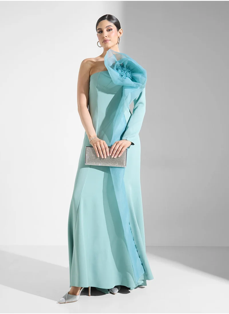 ايرا One Shoulder Flower Deatiled Dress