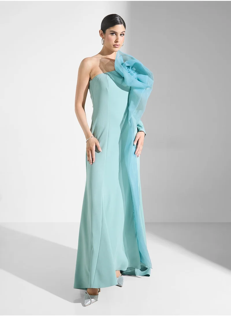 ايرا One Shoulder Flower Deatiled Dress