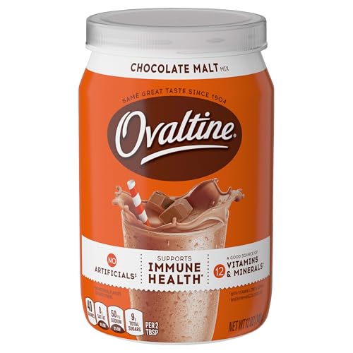 Ovaltine NESTLE OVALTINE Chocolate Malt Mix, 12 oz. Canister Easy to Prepare Fortified Malt Beverage - Image 1