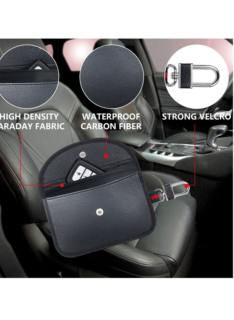 Faraday Pouch for Car Keys, 2 Pack Car Key Signal Blocking Pouch, Keyless Signal Blocking Key Case,RFID Anti-Theft Faraday Bag for Car Security, Anti-theft Signal Blocking Pouch car gift set