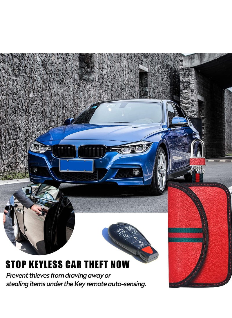 Faraday Pouch for Car Keys, 2 Pack Car Key Signal Blocking Pouch, Keyless Signal Blocking Key Case,RFID Anti-Theft Faraday Bag for Car Security, Anti-theft Signal Blocking Pouch car gift set