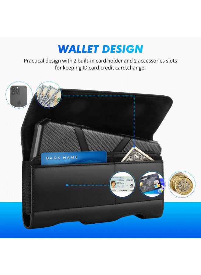 Mopaclle Mopaclle Holster for iPhone 15 Pro Max 15 Plus 14 Pro Max 12 Pro Max, Galaxy S23 Plus S22 Plus S21+S8+ A32 A52 A73 Cell Phone Belt Clip Holster Pouch with Belt Holder Case (Fits/w Phone Thin Case)  - Image 2