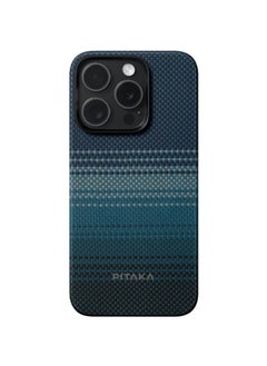 PITAKA Magsafe Case for iPhone15 Pro 6.1 / Scratch and Damage Protection / Form Factor Back Case / Tech Fusion Weaving - Moonrise  - Image 1