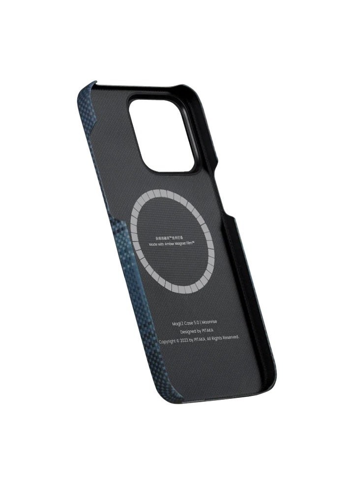 PITAKA - Magsafe Case for iPhone15 Pro 6.1 / Scratch and Damage Protection / Form Factor Back Case / Tech Fusion Weaving - Moonrise - Image 1