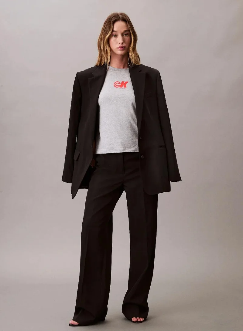 Calvin Klein Jeans History Heather CK Logo Jersey Slim Tee for Women | Best Price UAE