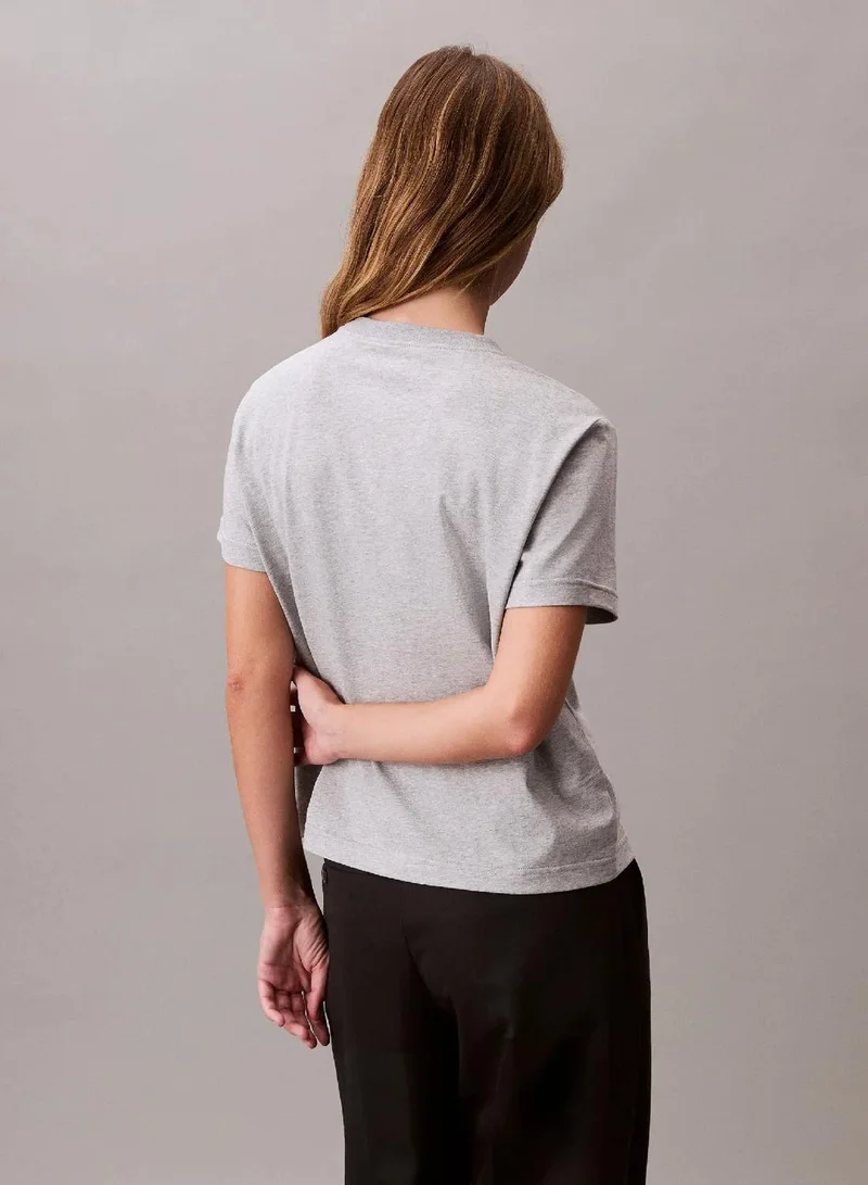 Calvin Klein Jeans History Heather CK Logo Jersey Slim Tee for Women | Best Price UAE