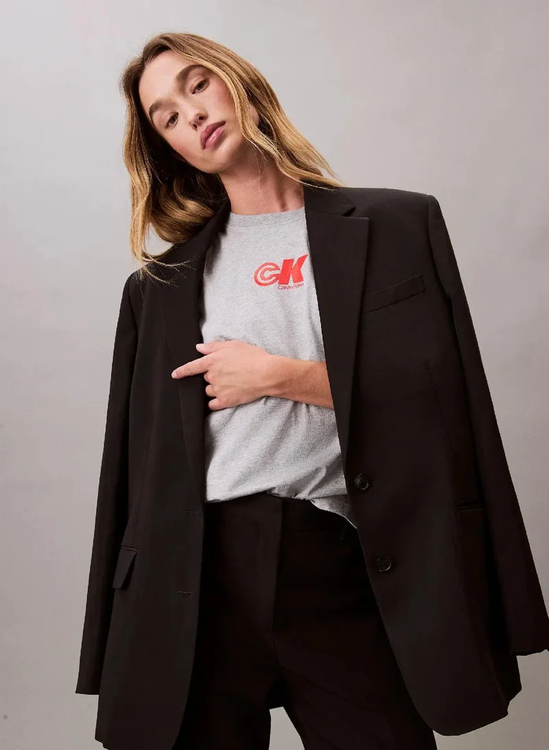 Calvin Klein Jeans History Heather CK Logo Jersey Slim Tee for Women | Best Price UAE