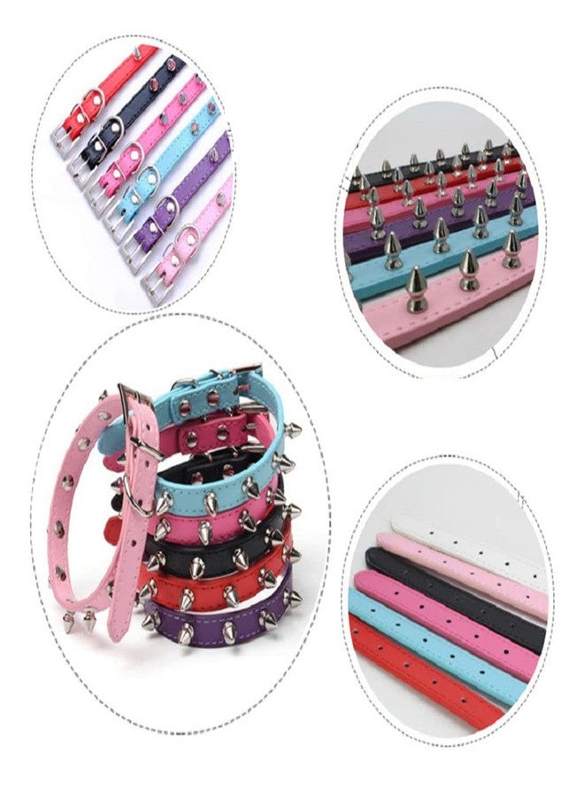 cyhaen Spiked Dog Collar,Anti-Bite Studded Cat Collar，Rivet Protective Pet Neck Pu Leather Chihuahua Collar for Xs Small Medium Large Boy Dogs Male Cats,Sky Blue Xs - Image 4